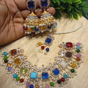 Choker Necklace with Earrings