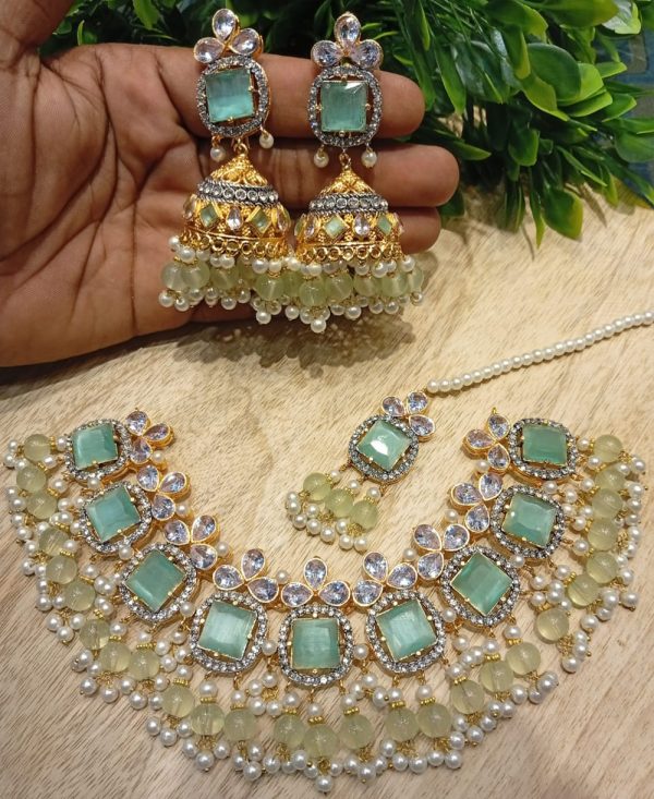 Choker Necklace with Earrings
