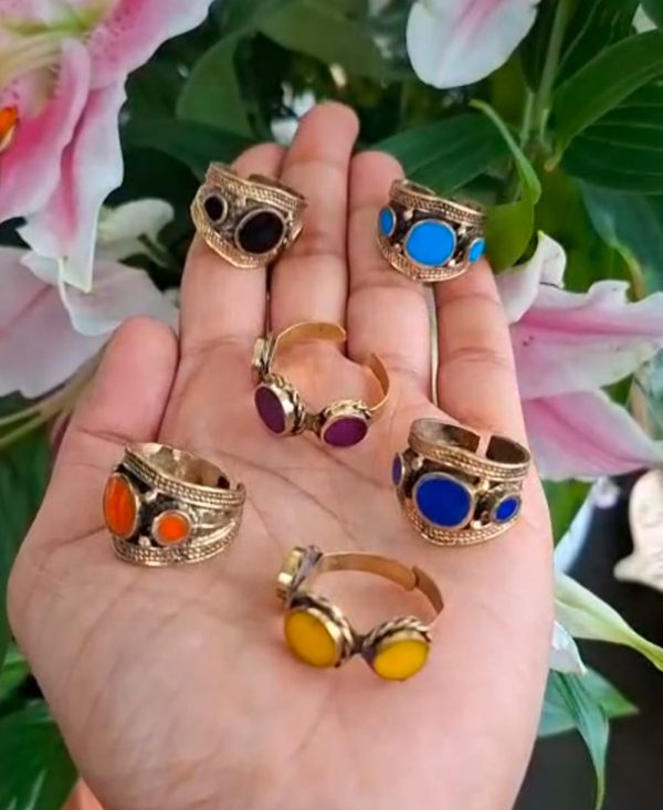 Antique Three Stone Afghani Ring